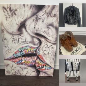 MaxSold Auction: This online auction features leather jackets, boots, women’s clothes, jewelry, coffee table books, teapots, collapsible ladder, and more!