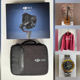 MaxSold Auction: This online auction includes a Lululemon bag, sweatshirt, toiletries case, Bose headphones, musical box, Rosewood fountain pen, steering wheel, watches, vintage Alexander Calder exhibition poster, Tivoli clock radio, Taylor acoustic guitar, MCM teak chair, DJI gimbal and more!