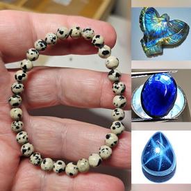 MaxSold Auction: This online auction features gemstone bracelets, and loose gemstones such as sapphires, iolites, zircon, topaz, amethyst, morganite, garnet, pyrite, moonstones, tourmaline, labradorite, quartz, and much, much, more!!!