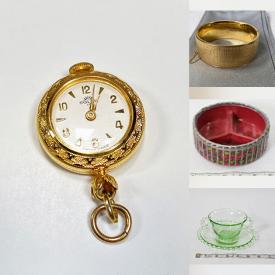 MaxSold Auction: This online auction features gold jewelry, watches, sterling silver jewelry, Indigenous jewelry, costume jewelry, lampe berger lamp, art glass, dollhouse furniture, antique children’s books, ladies clothing, teacup/saucer sets, jug collection, decanter set, steins, advertising tins, collector spoons, and much, much, more!!!