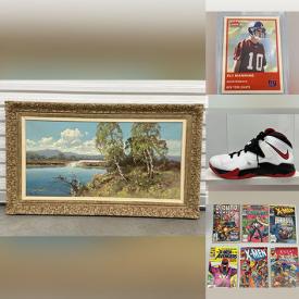 MaxSold Auction: This online auction features sports trading cards, comics, Pokemon cards, display cabinet, Magic the Gathering cards, sports collectibles, glass-top tables, antique armchairs, NIB organizers, and much, much, more!!!