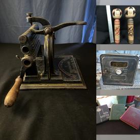 MaxSold Auction: This online auction features vintage Japanese Kokeshi dolls, cast iron fluting machine, vintage tools, vinyl records, vintage game, and more!!