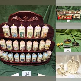 MaxSold Auction: This Charity/Fundraising Online Auction features cherub  & angel collection, Holiday Express train set, Lenox Disney thimble  & spice jar sets, TV, vinyl records, games, Elvis collectibles, and much more!