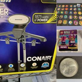 MaxSold Auction: This online auction includes a Singer sewing machine, Conair fabric steamer, coins, pogs, trading cards, stamps, Turkish lamp, lamps, DVDs, video games, kitchenware, small kitchen appliances, comic books, table, baby gate, chairs, clocks, accessories, shoes, toys and much more!