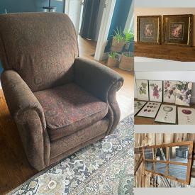 MaxSold Auction: This online auction includes La-Z-Boy armchairs, ottomans, dining chairs, rocking chair, dining table, queen sized bed, wall art, decor, antique windows, seasonal decor, coffee makers and more!