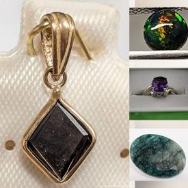 MaxSold Auction: This online auction features gemstone jewelry, and loose gemstones such as citrines, iolites, moonstones, emeralds, opals, sapphires, garnets, tanzanites, and much, much, more!!!