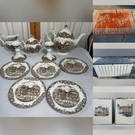 MaxSold Auction: This auction features Johnson Bros Dinnerware, Crafting Supplies, Deck Box, Dining Table, Christmas Decor, Cassette Tapes, CDs, Fall Decorations, and much much more!