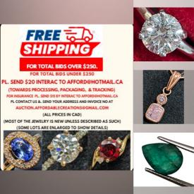 MaxSold Auction: This online auction features moissanite jewelry, gemstone jewelry, gold jewelry, silver jewelry, coins, ring boxes, jeweler’s loupes, and loose gemstones such as emeralds, peridot, opals, garnets, amethysts, carved opals, peridots, and much, much, more!!!