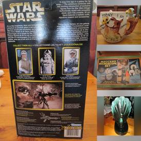 MaxSold Auction: This online auction features vintage books, vintage Pyrex, vintage BMP, Star Wars collectibles, vintage whistle cups, coins, banknotes, stamps, Hallmark ornaments, vinyl records, vintage toys, Bunnykin, and much, much, more!!