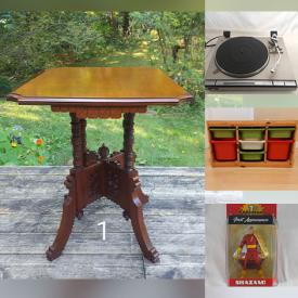 MaxSold Auction: This online auction features wood carved lamp, video game consoles, accessories, & games, antique brass lamp, PEZ collection, vintage turntables, NIP action figures, vinyl records, jerseys, handheld electronic games, men’s clothing & footwear, planters, cookie jar, monitor, power & hand tools, home electronics, games, toys, costume jewelry, pet products, art & craft supplies, bike, mini fridge, cameras, printer, live plants, office supplies, chainsaw, coins, nursery pots, chest freezer, and more!