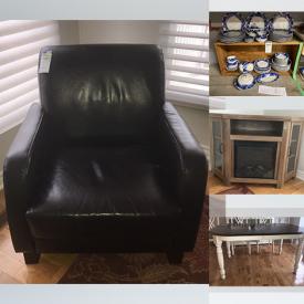 MaxSold Auction: This online auction includes furniture such as a dresser, media stand, bedframe, chairs, electric fireplace and others, baseball cards, books, lamps, decor, rugs, wall art, accessories, jewelry, clock parts, suncatchers, linens, reusable bags, Alfred Meakin and other china, toys and much more!