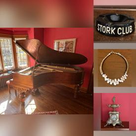 MaxSold Auction: This online auction features antique Heintzman grand piano, antique brass chandelier, antique Japanese tea set, collector plates, art glass, vintage perfume bottles, vintage jewelry, vintage decanters, vintage sterling charm bracelets, vintage ashtrays, fabric, and much, much, more!!!n