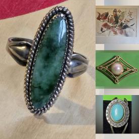 MaxSold Auction: This online auction features sterling silver jewelry, Belleek statue, Carnival glass, Indigenous art, Ashton Drake doll, binoculars, harmonica, men’s & women’s clothing & shoes, art pottery, art glass, outerwear, wooden wall art, NIB lighting, costume jewelry, and much, more!!