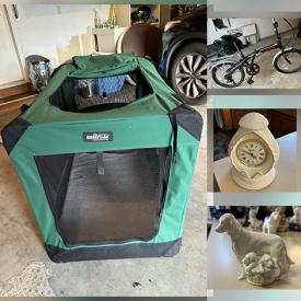 MaxSold Auction: This online auction includes Belleek figurines, clocks, music box, art glass, fish art, Scoop exercise machine, golf pull cart, crate, portable fire pit, ukulele, picture frames and more!