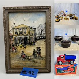 MaxSold Auction: This online auction includes wall art, vintage diecast toy cars, Texaco clock, vintage banknotes, jewelry, accessories, Pfaltzgraff dishware and more!