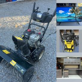 MaxSold Auction: This online auction features snowblower, TV, yard tools, bookcases, golf clubs, bike, snowshoes, skis, boots & poles, pressure washer, NIB solar lights, metal wall art, and much more!!