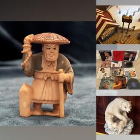 MaxSold Auction: This online auction features Japanese Netsuke warriors, skating rink music box, soapstone carvings, area rug, pewter minis, perfume bottles, collector spoons, jade carving, vinyl records, Royal Doulton figurine, costume jewellery, and much, much, more!!!