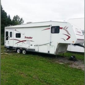 MaxSold Auction: This online auction features a 2006 5th Wheel Prowler Trailer. ANTIQUE: Wood shovel; cream separator; dresser; butter paddles; cradle; clocks; maple highboy; washboard, irons and tub stand; double bed; quilts; tools; oil cans; porthole and gauge; hay rake; wheel jack; snowshoes; coins. COLLECTIBLE: Rotary pins; stamps; vanity set; fish floats; ships wheels; horse bells; cast iron wall mounted holder for buggy whips; brass; cowbells; FURNITURE: Lobster trap coffee table; maple dining table and five chairs; vintage oak desk and much more!