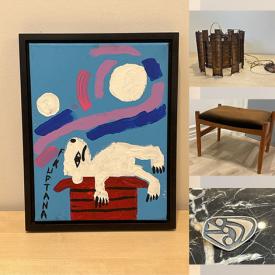 MaxSold Auction: This online auction features Brutalist pendant light, Floyd Kuptana painting, Indigenous pottery, soapstone ashtray, vintage Loewe gloves, and more!