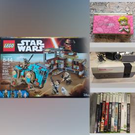 MaxSold Auction: This online auction includes comic books, trading cards, pins, accessories, electronics, seasonal decor, posters, computer games, Legos, Barbies and other toys, Nintendo Gameboy, Nintendo NES console, Star Trek figures, DVDs, puzzles, stamps, shoes, bags and many more!