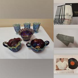 MaxSold Auction: This Charity/Fundraising Online Auction features vinyl records, Carnival glass, decanter set, vintage bottles, art pottery, books, vintage leather gloves, and more!n