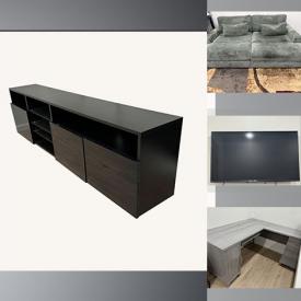 MaxSold Auction: This online auction features contemporary dresser & bedframe, TVs, square sleeper sofa, dining table & chairs, area rug, trash cans, executive desk & chair, small kitchen appliances, and more!!