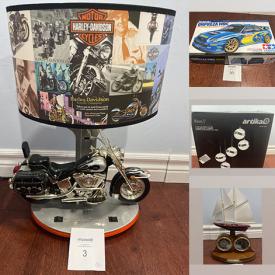 MaxSold Auction: This online auction features marble wine glasses, porcelain dolls, framed art, typewriter, pendant light fixture, model kits, and much more!!