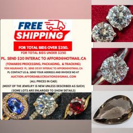 MaxSold Auction: This online auction features gemstone jewelry, gold jewelry, silver jewerly, ring boxes, jewelry’s loupes, and loose gemstones such as amethyst, emeralds, moonstones, rubies, sapphires, peridots, opals, garnets, jadeite, topaz, carved opals, and much, much, more!!!