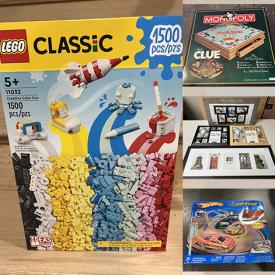 MaxSold Auction: This online auction includes books, seasonal decor, stationery supplies, Legos, Barbies, action figures and other toys, Crate and Barrel candles, radio boombox, camera bag, picture frames, board games, swimming pool lounger, champagne set, tins and much more!