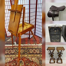 MaxSold Auction: This online auction features chinoiserie desk, vintage equestrian saddle, area rugs, vintage books, art glass, vintage vanity items, art pottery, cedar chest, child’s tea set, Carnival glass, and much more!!