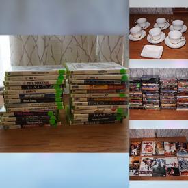 MaxSold Auction: This online auction features video games, board games, vintage magazines, DVDs, graphic novels, Blue-Rays, comics, puzzles, teacup/saucer sets, toys, fabric, costume jewelry, midi keyboard, art pottery, and more!!