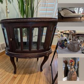 MaxSold Auction: This online auction features antique desk, accent chairs, novelty teapots, wall art, and more!