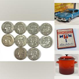 MaxSold Auction: This auction features Coins, Carved Ducks, MCM Glassware,  Le Creuset, CB Radio, Toy Ukulele, Canon EOS Film Camera, Barbie and Ken Dolls, St. Nectansglen Sculpture, Model Cars, Candelabra,  Japanese Wood Box Collection,  Vintage Poster and Much Much More!