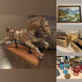 MaxSold Auction: This online auction features home electronics, antique carnival horse, games, vintage toys, Legos, teacup/saucer sets, pewter goblets, collector plates, sewing machine, amp, lobby cards, posters, and much more!!