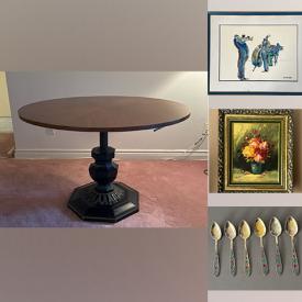 MaxSold Auction: This online auction features vintage model ship, vintage golf clubs, glass & wood tables, leather recliner, leather wine decanter, Evesham, fishing gear, teacup/saucer sets, vinyl records, glass & chrome table, and much, more!!!