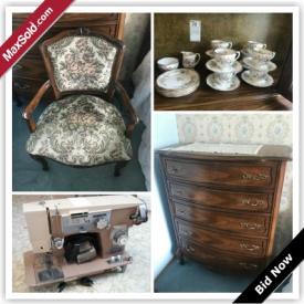 MaxSold Auction: This online auction features a Stanley piano with a vintage stool. FURNITURE: Solid oak kitchen table and chairs; Singer hutch and dining table and chairs; solid wood bedroom suite. CHINA: Limoges, Aynsley, Royal Albert " Old English Rose" tea set, Rosyln "Moss Rose" tea set, Royal Doulton "Hampstead" set for 4, Johnson Bros. GLASS/CRYSTAL: Depression, colored, vintage. COLLECTIBLE: Bone china flowers; glass tree; birds; tea cup sets; "one of's"; comics; stamps; silver plate trophy; metal Hubbley toy pick up truck; dolls. VINTAGE: Car parts; radios; Woodward and Singer sewing machines; upholstered chair; books; toys; leather suitcases; vinyl/chrome kitchen chairs; stone crock. Two sets of golf clubs. Utility trailer and much more!