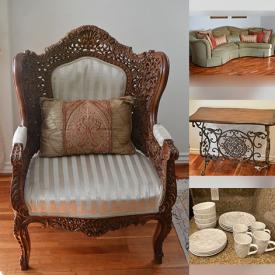 MaxSold Auction: This online auction includes sofas, chairs, dining table set, bookcase, desk and other furniture, kitchenware, lamps, electronics, mirror, home health aids, Rene of Paris wigs, linens, wall art, vases, light fixtures and much more!