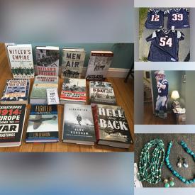 MaxSold Auction: This online auction features faux flowers, small kitchen appliances, party supplies, Patriots memorabilia, sports collectibles, model airplanes, costume jewelry, pet products, air filter, humidifier, solar lights, PC games, CDs, patio tables, war books, and more!