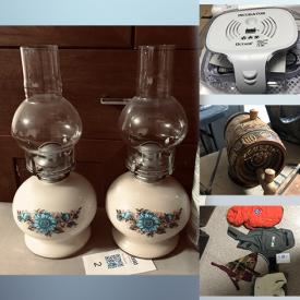 MaxSold Auction: This online auction features DVDs, oil lamps, mirrors, pet products, small kitchen appliances, mini fridge, camping gear, egg incubator, vintage bottles, and more!!