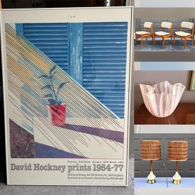 MaxSold Auction: This online auction includes wall art, lamps, pottery, vintage MCM chairs and more!