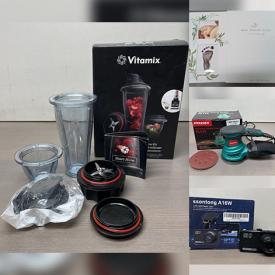 MaxSold Auction: This online auction includes a wireless mini fan, smartwatch, LED curtain lights, webcam, electric heating pad, bug zapper, vinyl records, Ohuhu hair curler, strip lights, eye mask warmer, UV resin, dehumidifier, EMS foot massager, pulse oximeter, stands, earbuds, Vitamix starter kit and more!