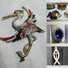 MaxSold Auction: This online auction includes antique diamond rings, diamond bracelets, earrings, pendants, sterling silver necklaces, pearl bracelets, Rose Quartz necklaces, earrings, rings, trinkets, Swiss army tool, coins, pins, amethyst jewelry and more!