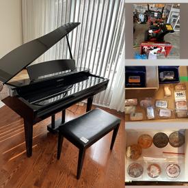 MaxSold Auction: This online auction features baby grand digital piano, area rug, patio furniture, BBQ grill, TVs, guitar, small kitchen appliances, art pottery, stair lift, office supplies, desk & chair, printer, treadmill, power & hand tools, snowblower, golf clubs, lawnmowers, yard tools, coins, and much, much, more!!!