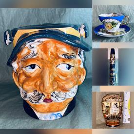 MaxSold Auction: This online auction features cookie jar, S & P shakers, vase collection, teacup/saucer sets, automotive books, wall masks, biscuit jar, and more!!