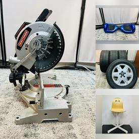 MaxSold Auction: This online auction features power tools, heater, exercise equipment, wheelchair, vacuums, yard tools, stools, skateboards, digital piano, pressure washer, bikes, skis, and more!!