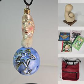 MaxSold Auction: This online auction includes Christopher Radko ornaments, clothing, accessories, bags, books, watches, pottery, decorative eggs, vintage sewing supplies, magazines, figurines and more!