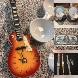 MaxSold Auction: This online auction includes coins, banknotes, jewelry, watches, teacups, figurines, clock and more!