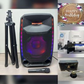 MaxSold Auction: This online auction features beauty appliances, LED fiber light, inflatable aliens, smart camera, inflatable dinosaur suit, fountain pump, string lights, webcam, women’s clothing, pet fence, bike wheel lights, UV light, flameless tea lights, speaker, and much, much, more!!!