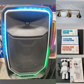 MaxSold Auction: This online auction features speakers, webcams, inflatable bed, new beauty appliances, new computer headsets, home theatre projector, small kitchen appliances, portable AC fan, LED string lights, pendant light, vanity lights, and much, much, more!!