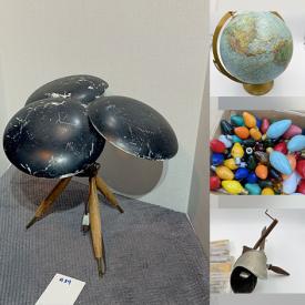 MaxSold Auction: This auction features MCM Tripod Table Lamp,  Slide Files, Matchbooks, Vintage Magazines, Viewmaster, Vintage Christmas Cards, Craft Booklets, Globe, Canisters, Board Games, Yearbooks, Vintage Christmas Bulbs, Thread Spools,   Swarovski  Figurines, Marbles  and much much more!